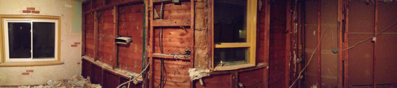 Panoramic view of the kitchen demo