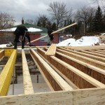 The beginnings of the main floor framing