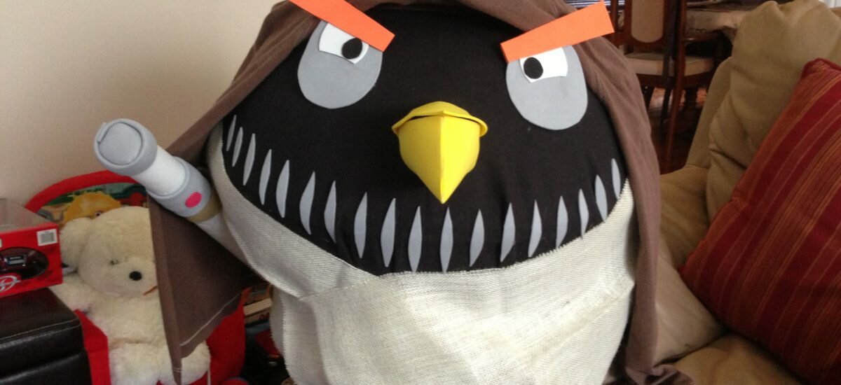 A Halloween Reveal: Kash’s DIY Angry Birds costume