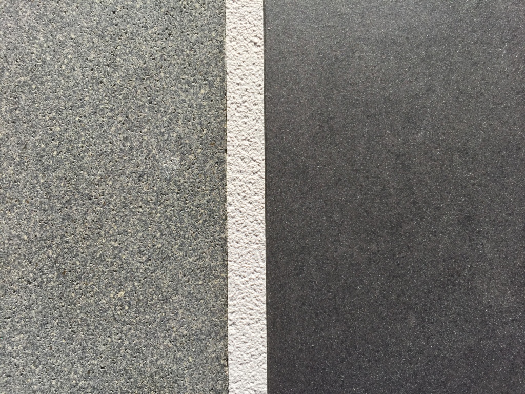 Old tile vs new side by side with grout colour choice