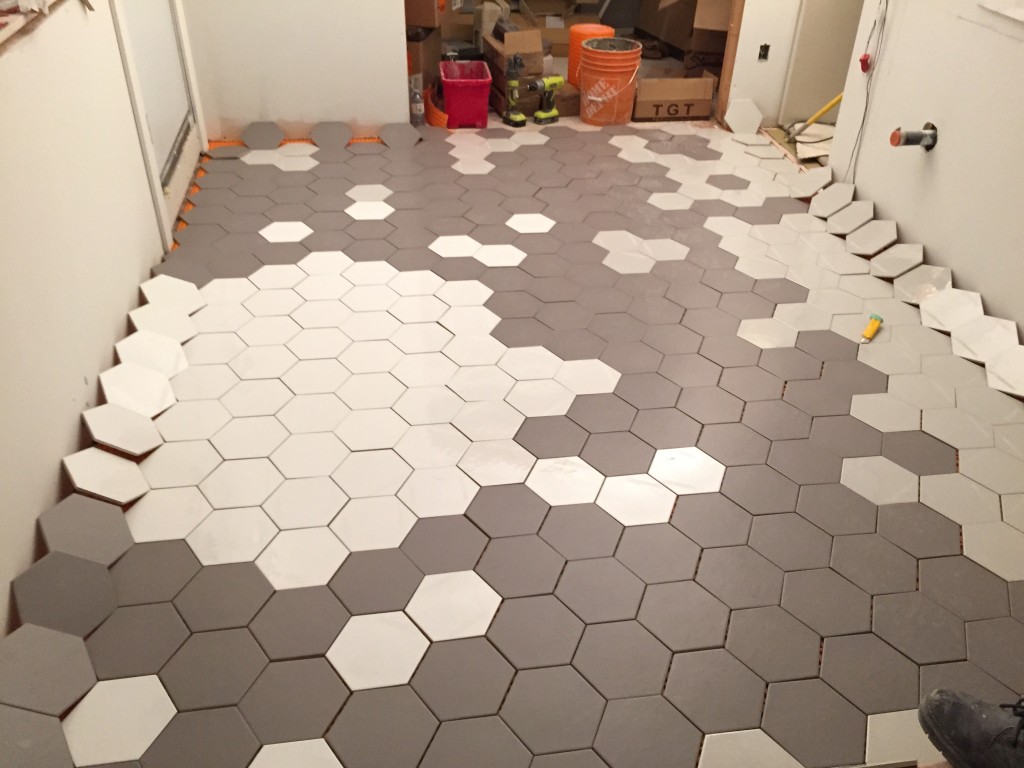 Dry fit tiles to test out the pattern