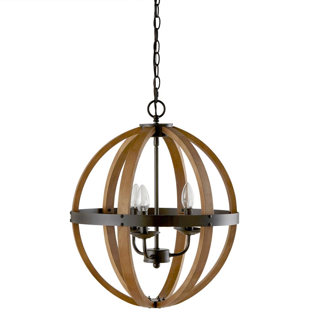 Bouclair Home Wood Sphere Chandelier Ceiling Lamp