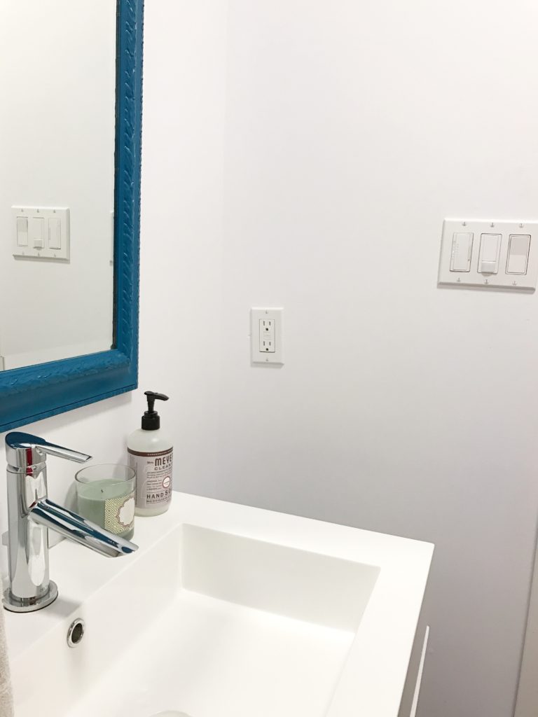 After: New eco-friendly switches installed in the powder room