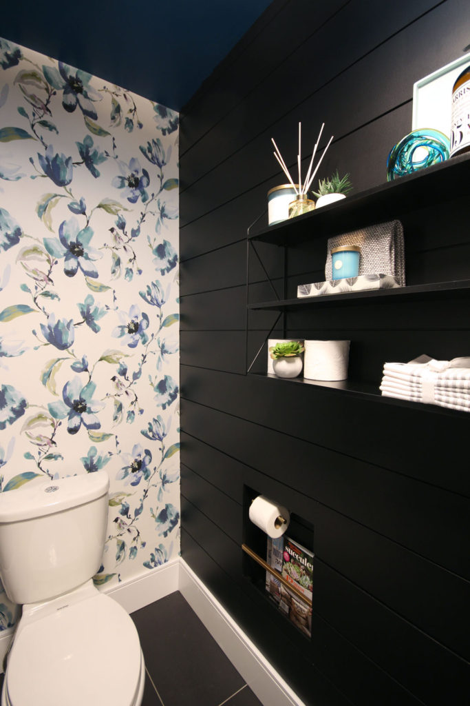 This powder room reveal is full of bold patterns and striking contrasts.